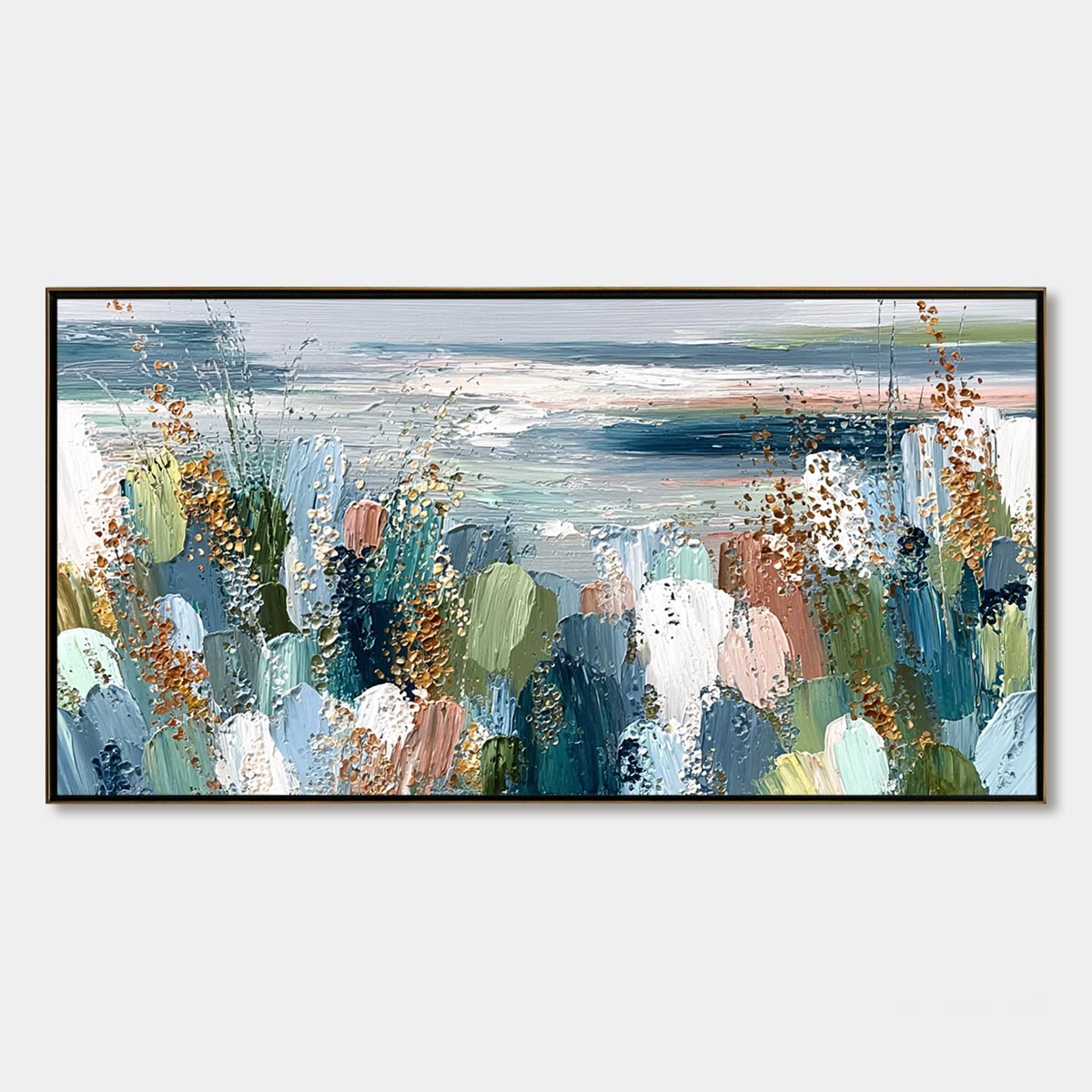 Coastal Bloom – Floral Impasto Oil Painting, view 1