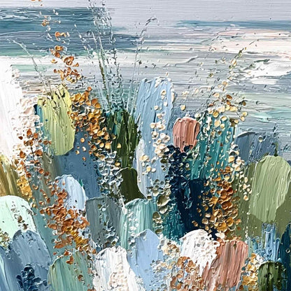 Coastal Bloom – Floral Impasto Oil Painting, view 3
