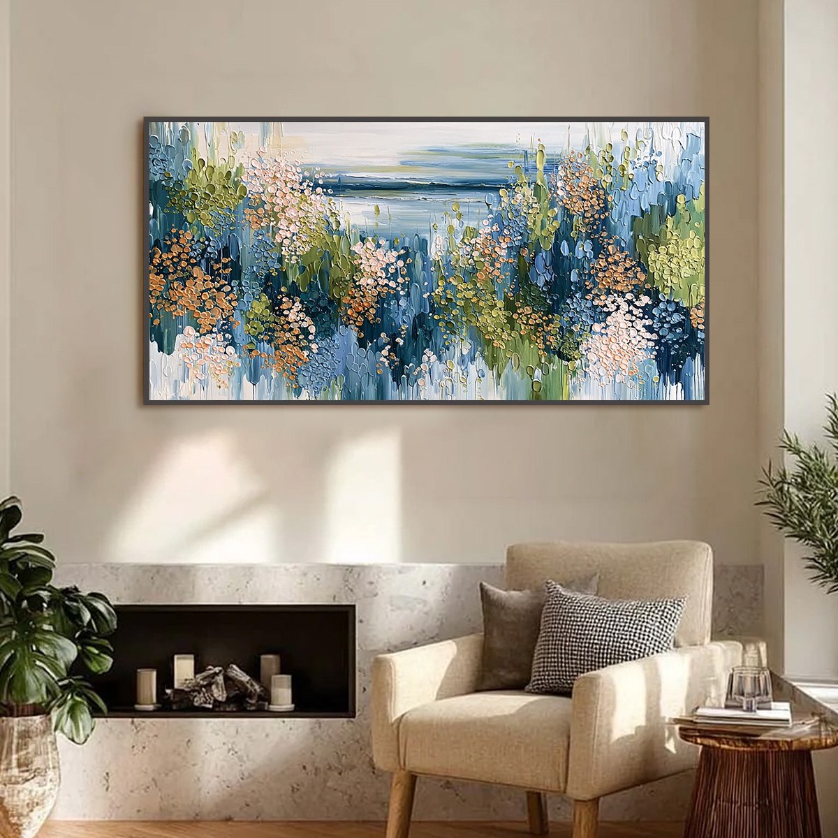 Coastal Bloom – Coastal Impasto Painting, view 2