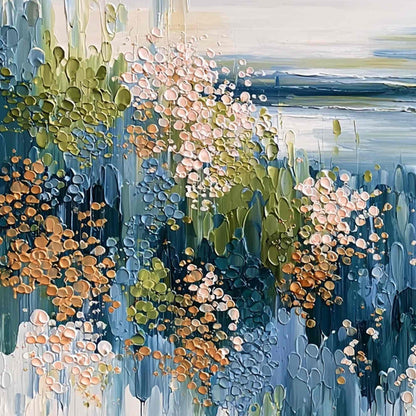 Coastal Bloom – Coastal Impasto Painting, view 3