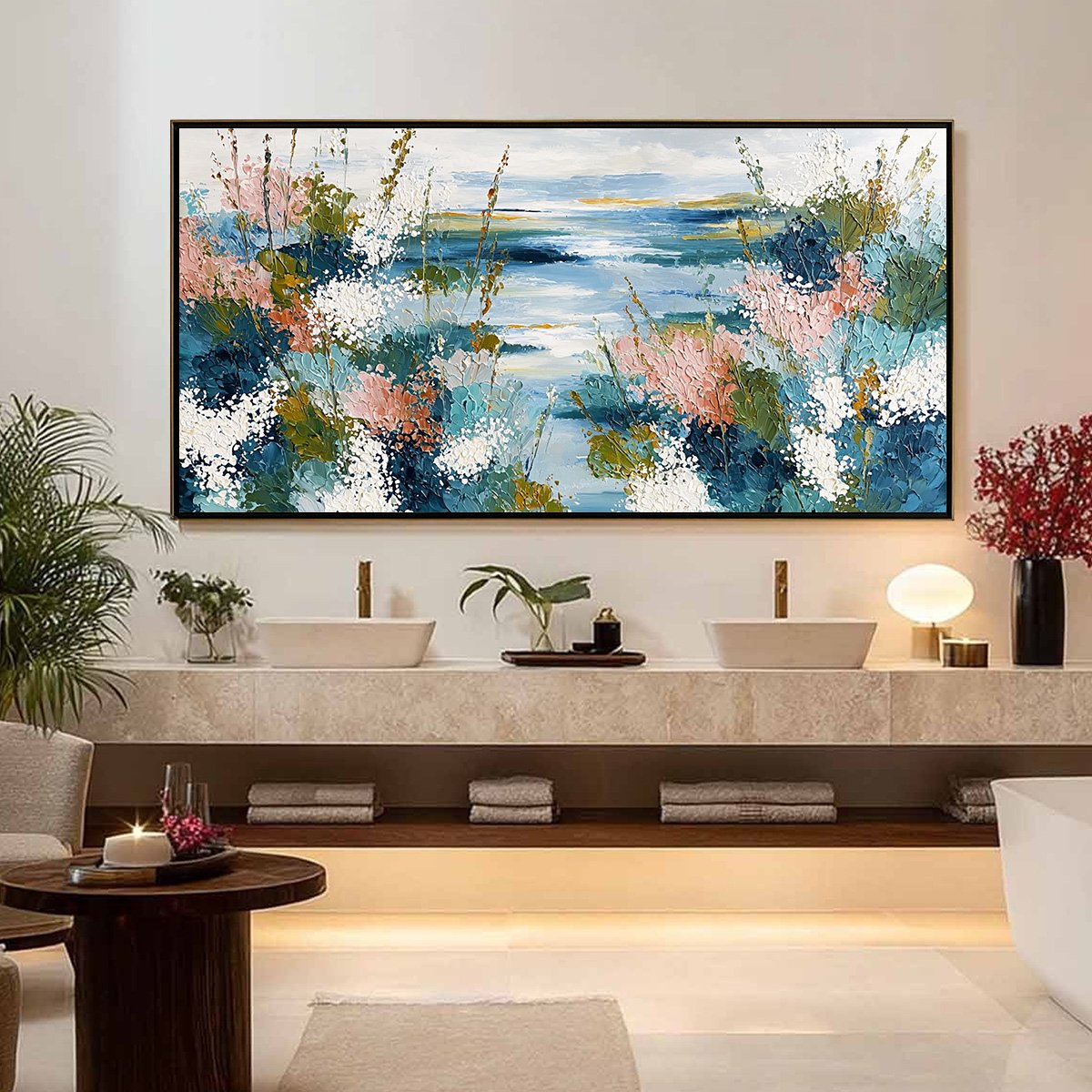 Coastal Bloom – Coastal Impasto Painting, view 4