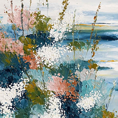 Coastal Bloom – Coastal Impasto Painting, view 3