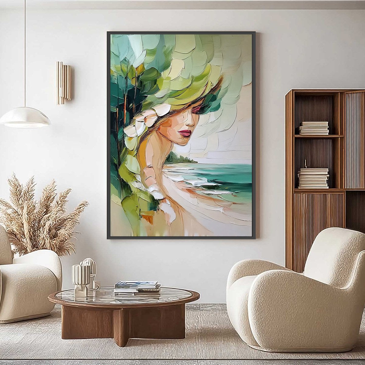 Coastal Muse – Figurative Impasto Oil Painting, view 2