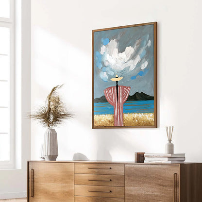 Figurative Textured Oil Painting – Coastal Reverie