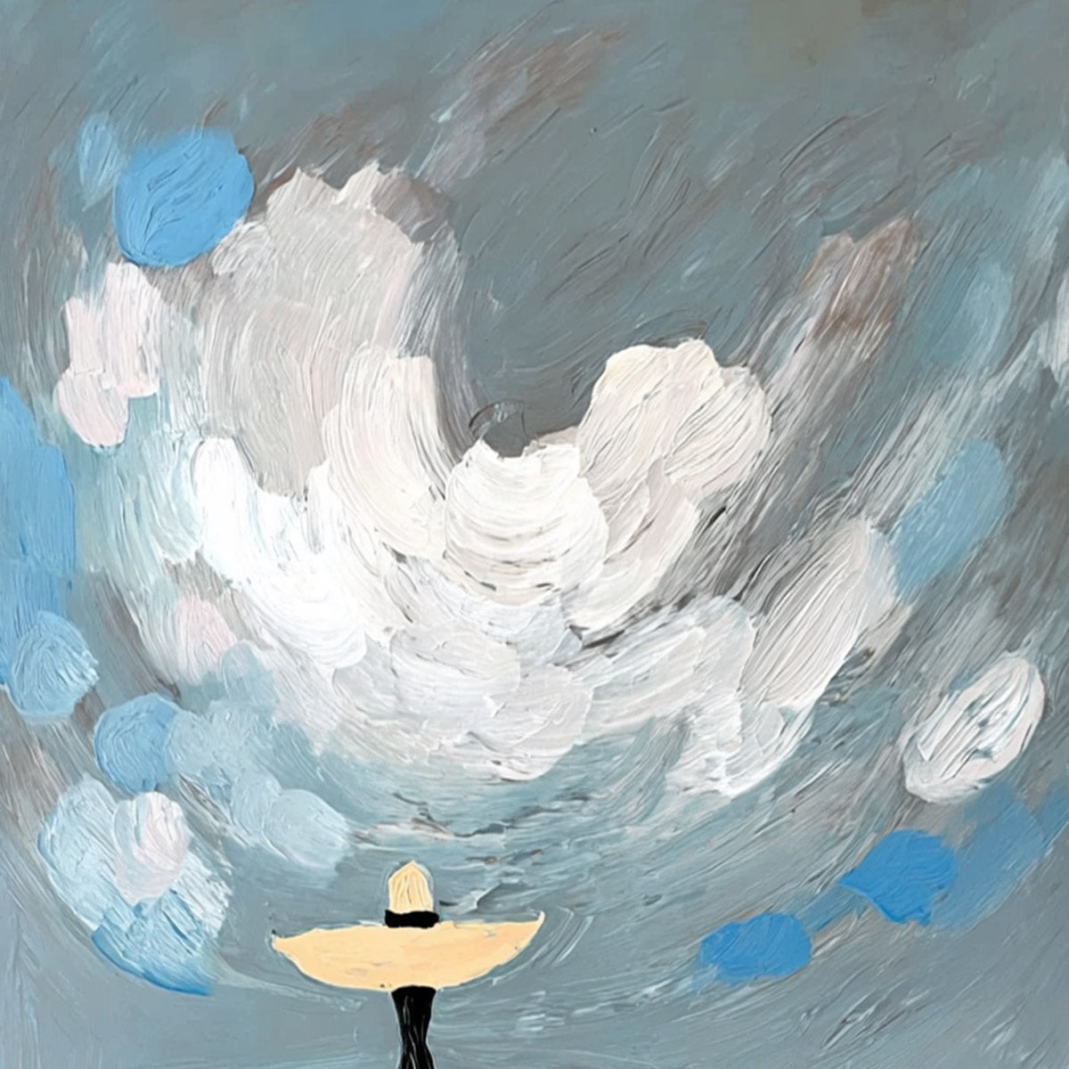 Coastal Reverie – Figurative Textured Oil Painting, view 5