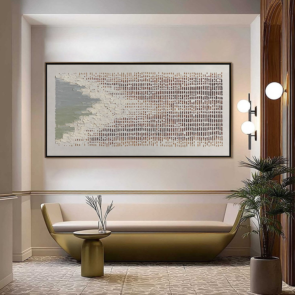 Coastal Rhythm – Wabi-Sabi Shoreline Impasto Oil Painting, view 4