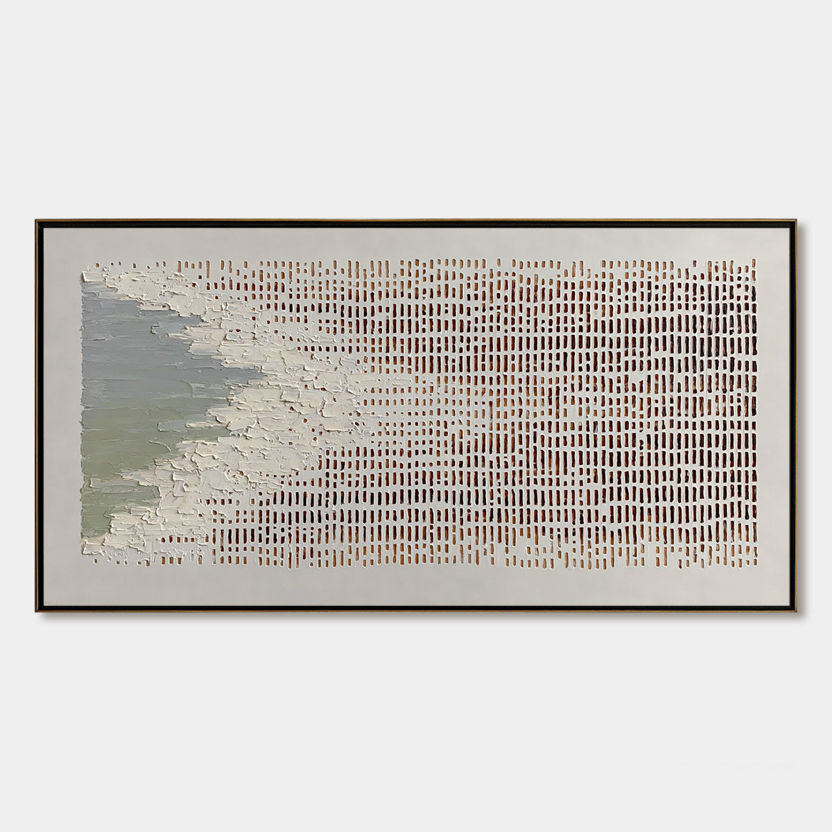 Coastal Rhythm – Wabi-Sabi Shoreline Impasto Oil Painting, view 1