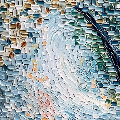 Cobblestone Blossom – Floral Palette Knife Painting, view 5