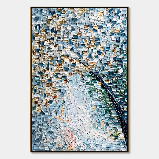 Cobblestone Blossom – Floral Palette Knife Painting, view 1