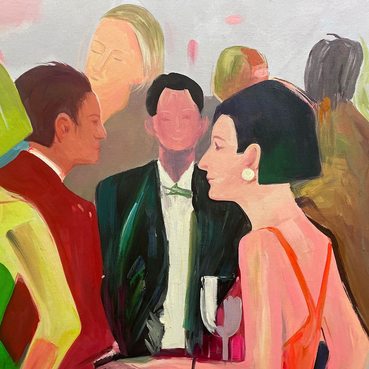 Colorful Figurative Oil Painting – Cocktail Hour
