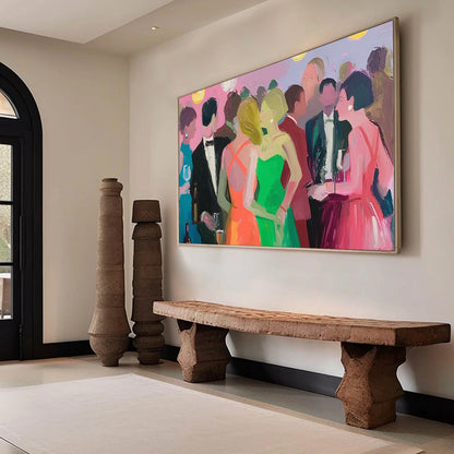 Colorful Figurative Oil Painting – Cocktail Hour