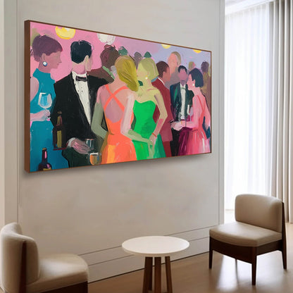 Colorful Figurative Oil Painting – Cocktail Hour