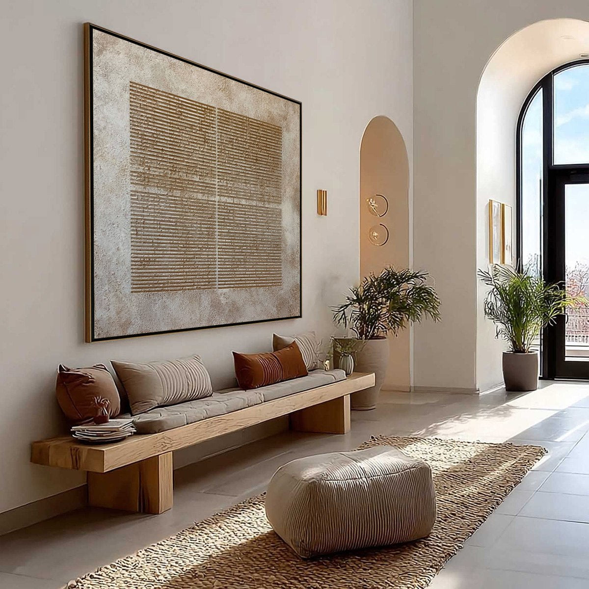 Wabi-Sabi Architecture Textured Oil Painting – Codex by Javier Ramirez