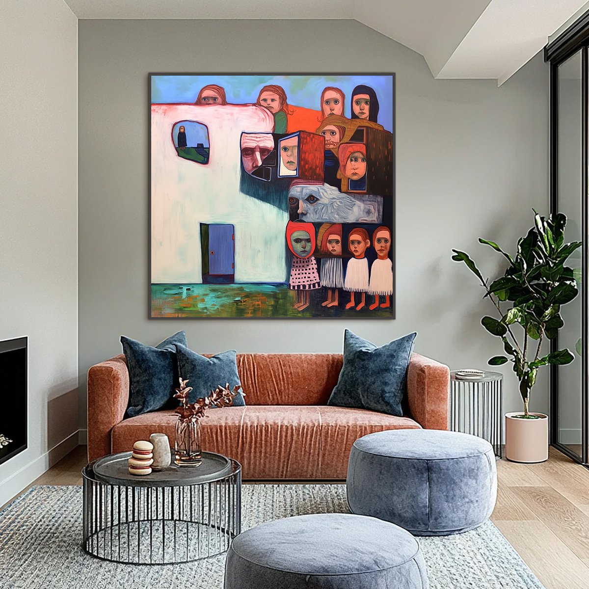 Colorful Figurative Oil Painting – Community Of Souls
