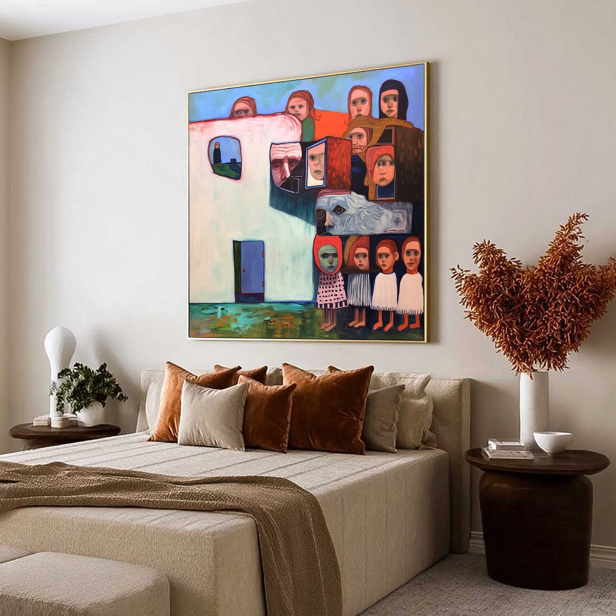 Colorful Figurative Oil Painting – Community Of Souls