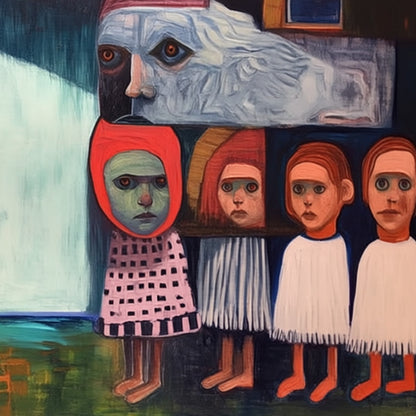 Community Of Souls – Figurative Oil Painting, view 3
