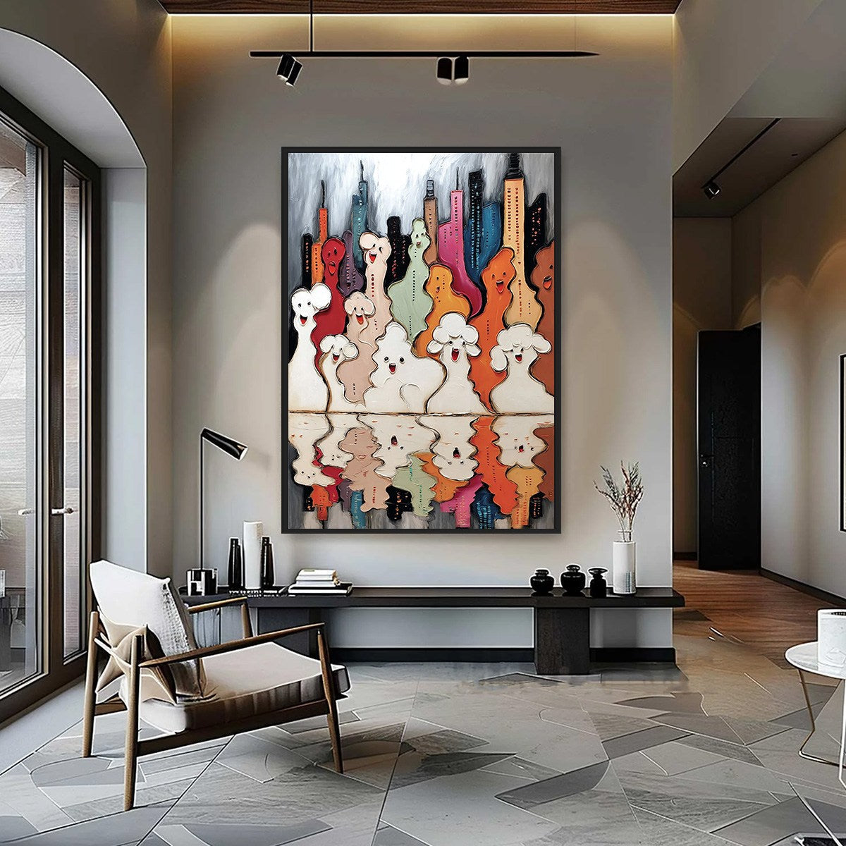 Concrete Carnival – Urban Abstract Impasto Oil Painting, view 2