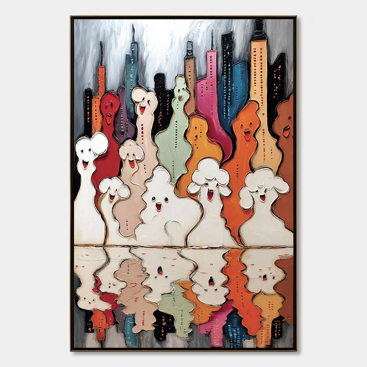 Concrete Carnival – Urban Abstract Impasto Oil Painting, view 1