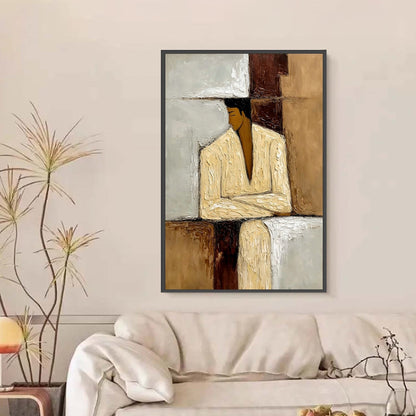 Contemplation – Figurative Impasto Oil Painting, view 2