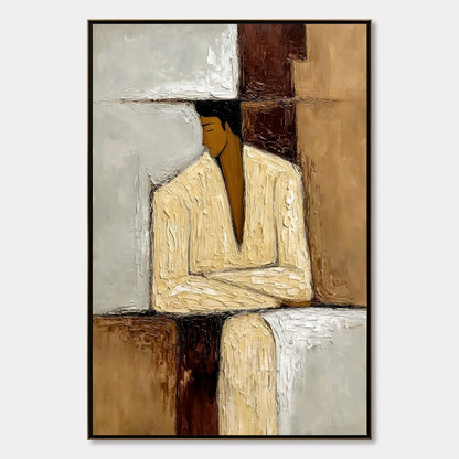Contemplation – Figurative Impasto Oil Painting, view 1
