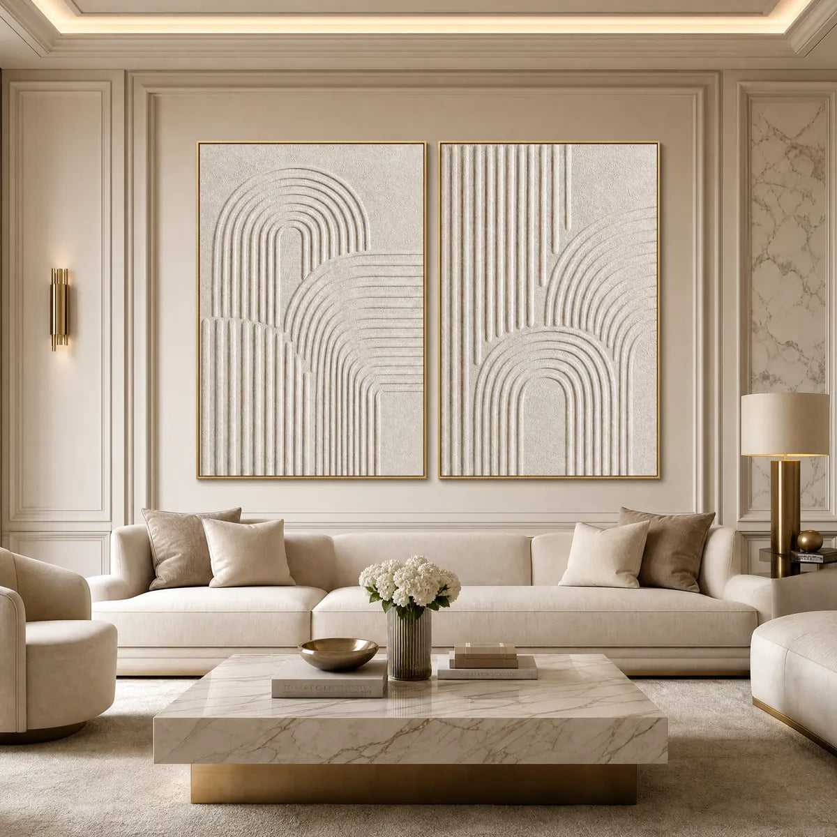 Beige Wabi-Sabi Abstract Textured Oil Painting – Continuum