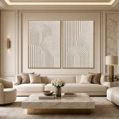 Beige Wabi-Sabi Abstract Textured Oil Painting – Continuum