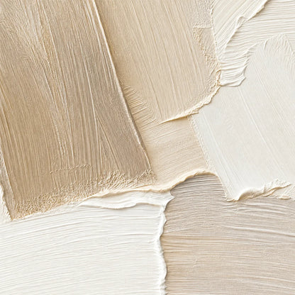 Cream Terrain – Wabi-Sabi Abstract Oil Painting, view 3