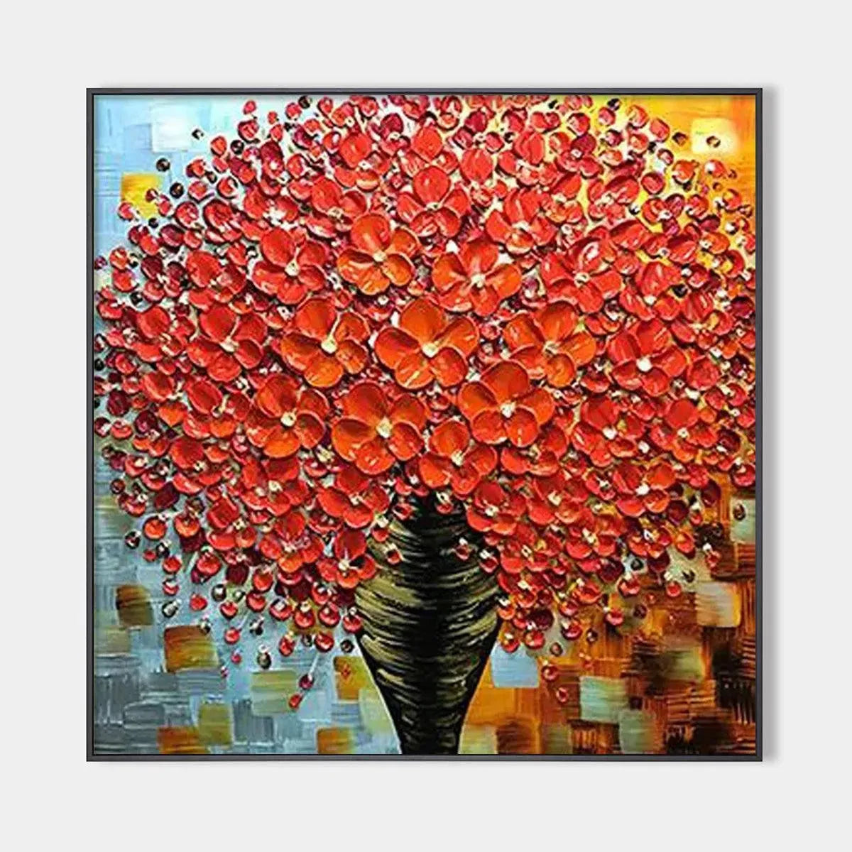 Crimson Bouquet – Bouquet Impasto Painting, view 1