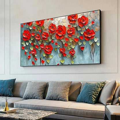 Crimson Field – Poppy Impasto Painting, view 5