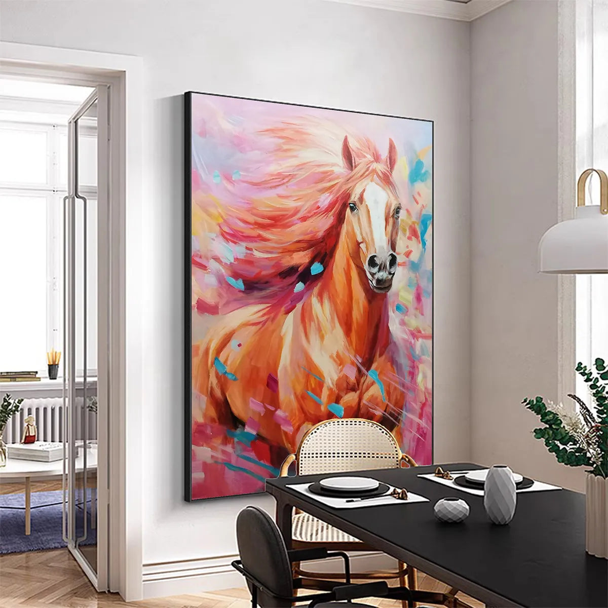 Pink Fire – Horse Oil Painting, view 5