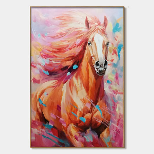 Pink Fire – Horse Oil Painting, view 1