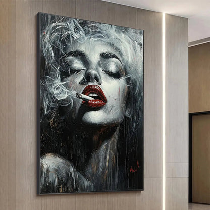 Crimson Muse – Figurative Oil Painting, view 5