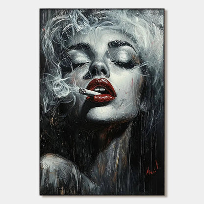 Crimson Muse – Figurative Oil Painting, view 1
