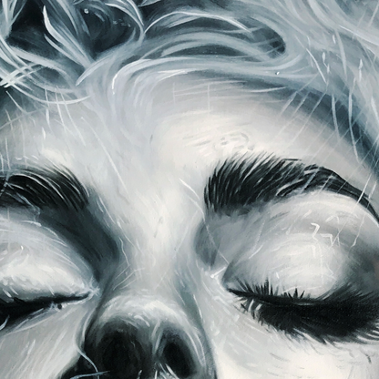 Crimson Muse – Figurative Oil Painting, view 4