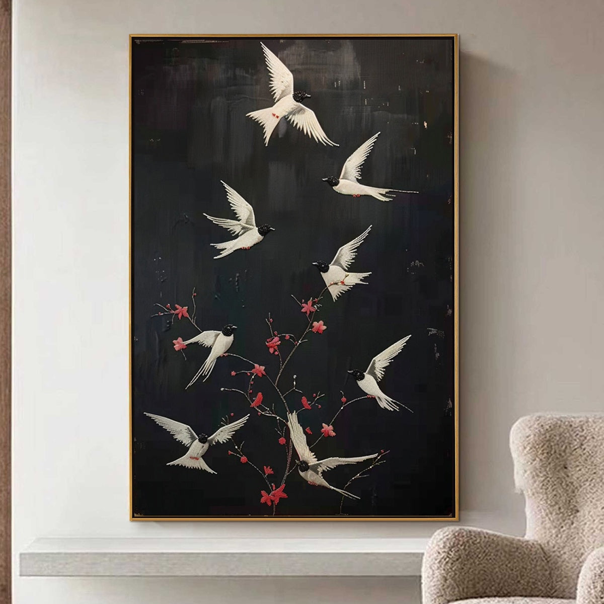 Dancing In The Dark – Bird Oil Painting, view 5