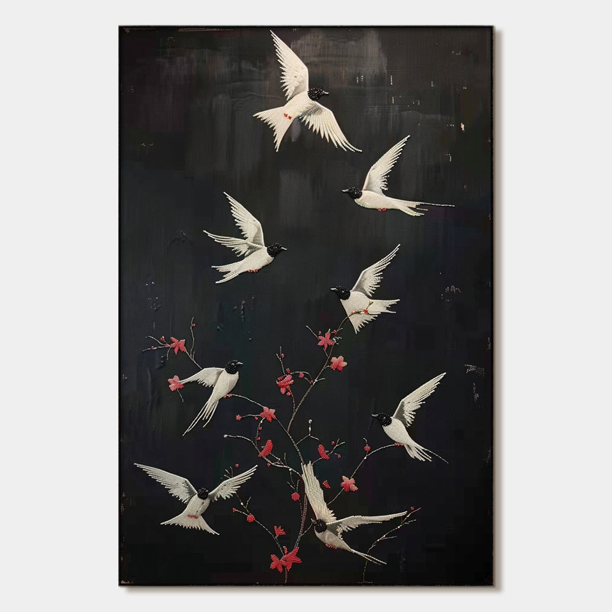 Dancing In The Dark – Bird Oil Painting, view 1