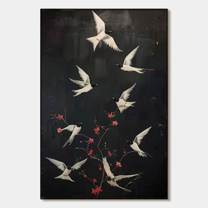 Dancing In The Dark – Bird Oil Painting, view 1
