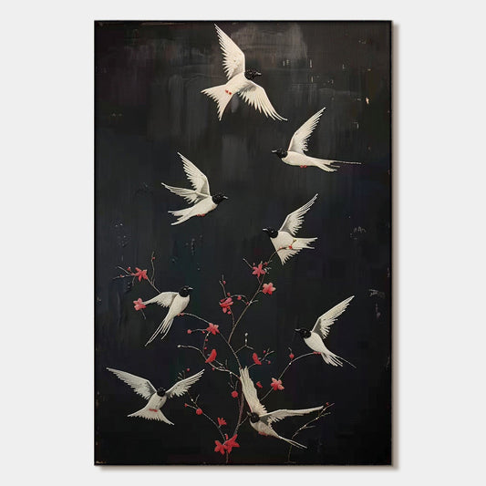 Dancing In The Dark – Bird Oil Painting, view 1