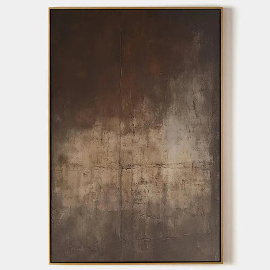Dark Brown Textured Abstract – Wabi-Sabi Abstract Oil Painting, view 1