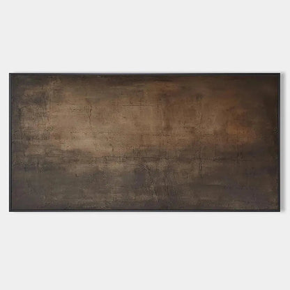 Dark Brown Textured Landscape – Wabi-Sabi Landscape Oil Painting, view 1