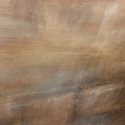 Brown Wabi-Sabi Landscape Textured Oil Painting – Dark Brown Textured Landscape
