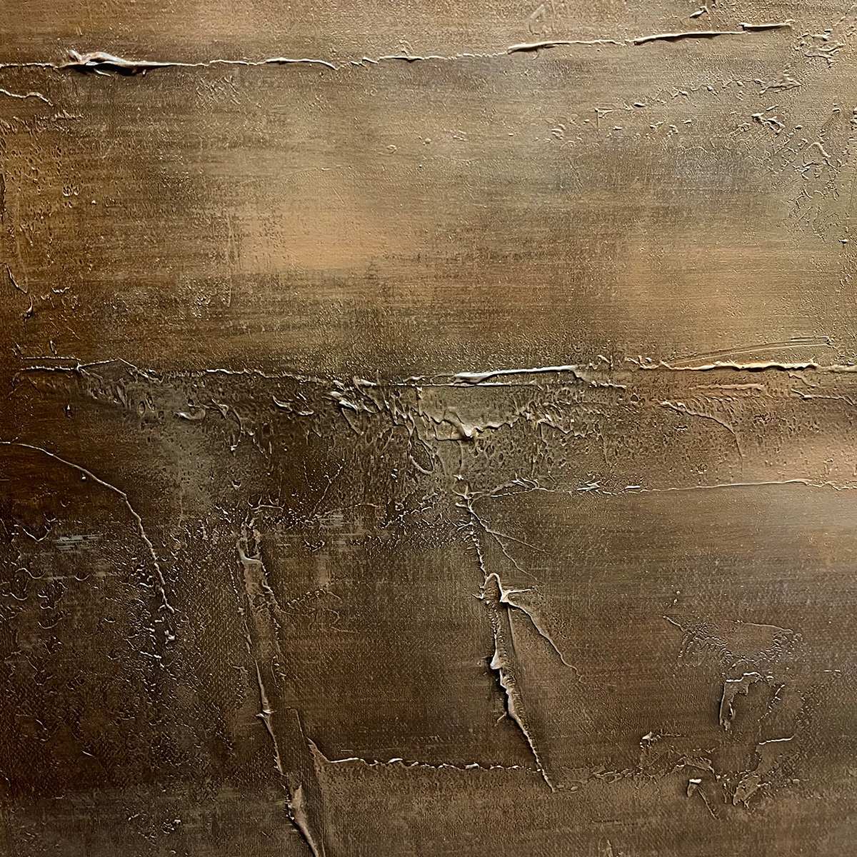 Dark Brown Textured Landscape – Wabi-Sabi Landscape Oil Painting, view 4