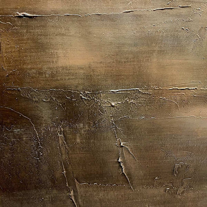 Dark Brown Textured Landscape – Wabi-Sabi Landscape Oil Painting, view 4