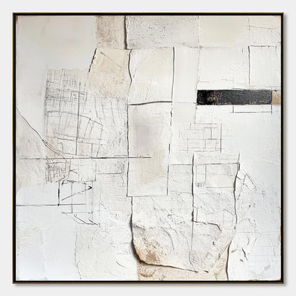 Deconstructed Plans – Wabi-Sabi Architecture Oil Painting, view 1