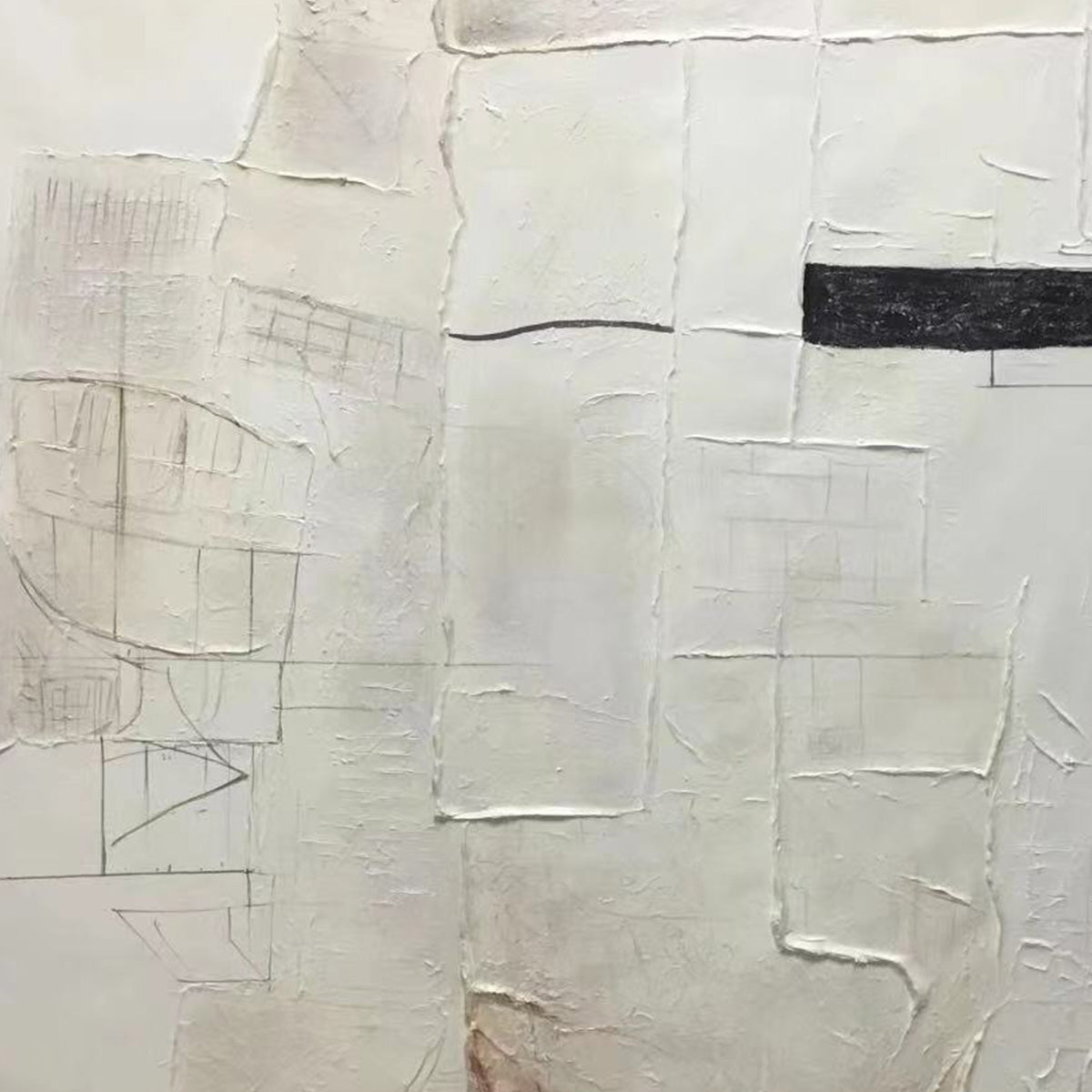 Deconstructed Plans – Wabi-Sabi Architecture Oil Painting, view 4
