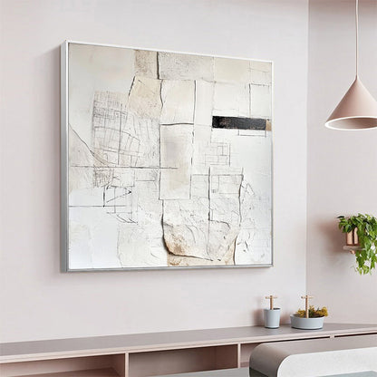 Deconstructed Plans – Wabi-Sabi Architecture Oil Painting, view 5