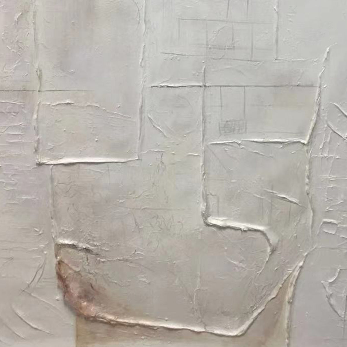 Black and White Wabi-Sabi Architecture Textured Oil Painting – Deconstructed Plans