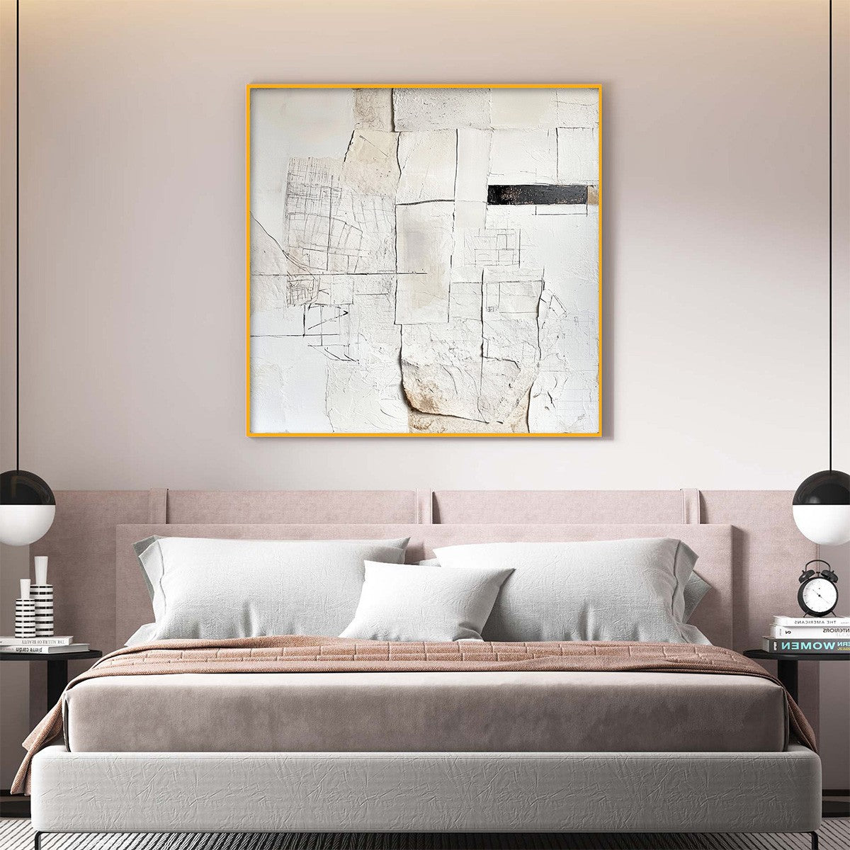 Black and White Wabi-Sabi Architecture Textured Oil Painting – Deconstructed Plans