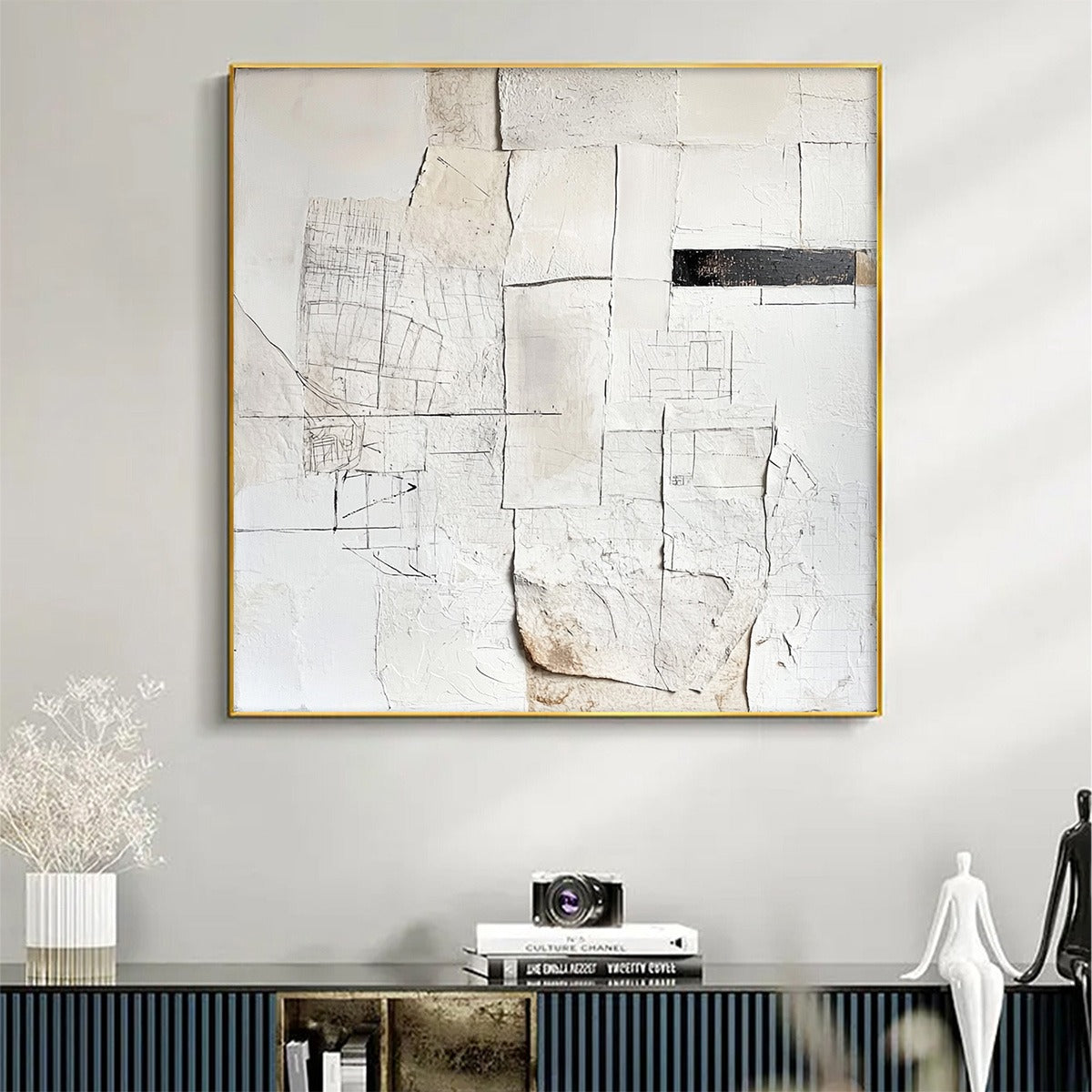 Deconstructed Plans – Wabi-Sabi Architecture Oil Painting, view 2