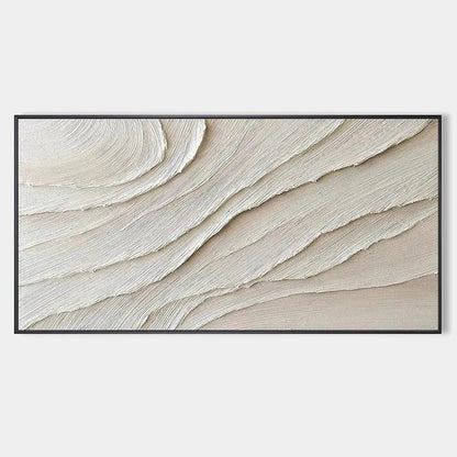Desert Flow hand-painted beige and ivory textured coastal abstract painting rolled canvas option